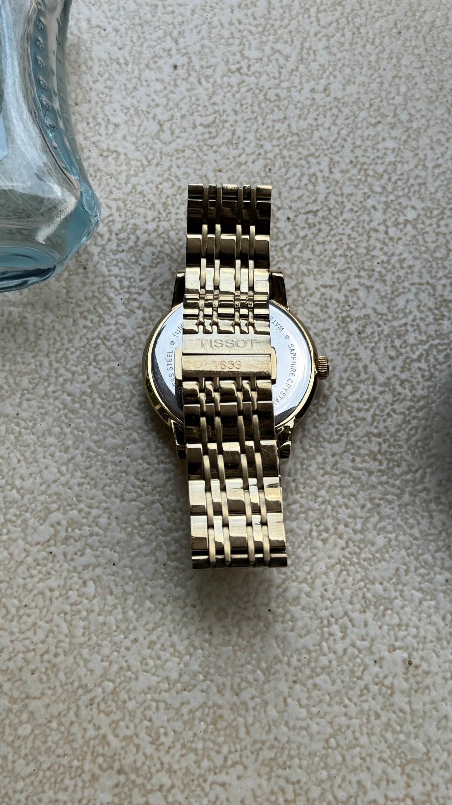 Pre Owned Tissot Carson Champagne Dial GoldTone Stainless Steel Men's Watch T0854103302100