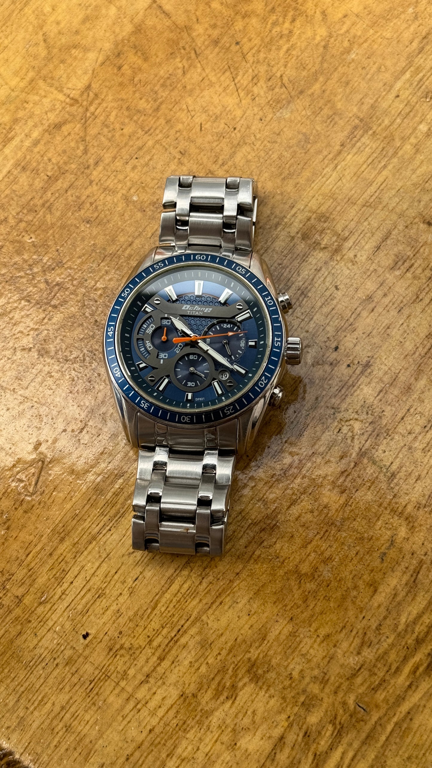 Pre Owned Titan Chronograph Blue Dial