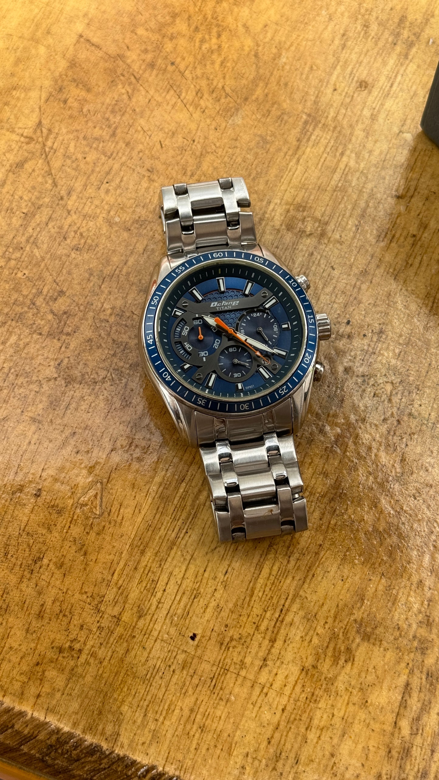 Pre Owned Titan Chronograph Blue Dial