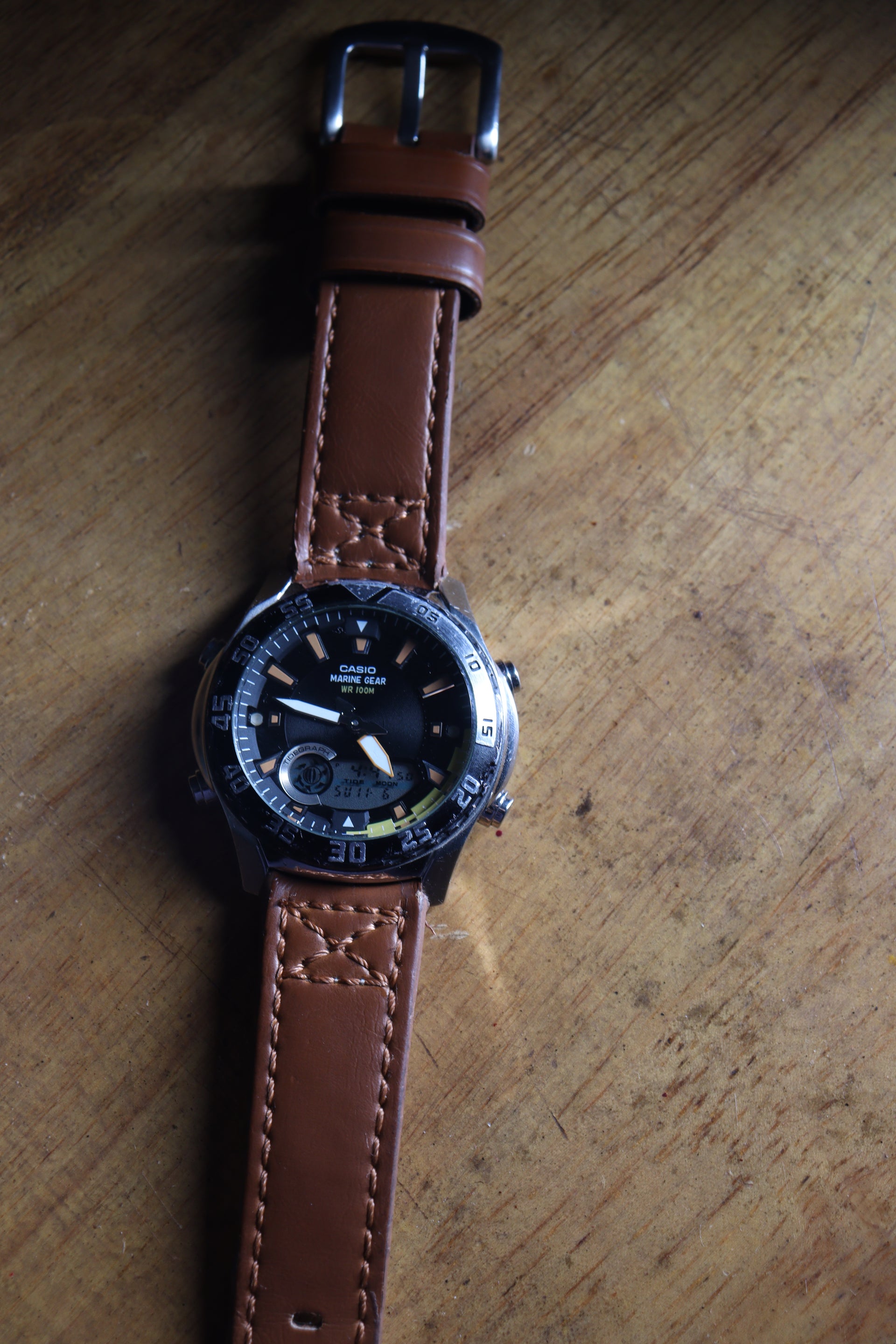 Time Casio Marine Gear Wr100m Pre Owned Casio Marine Gear