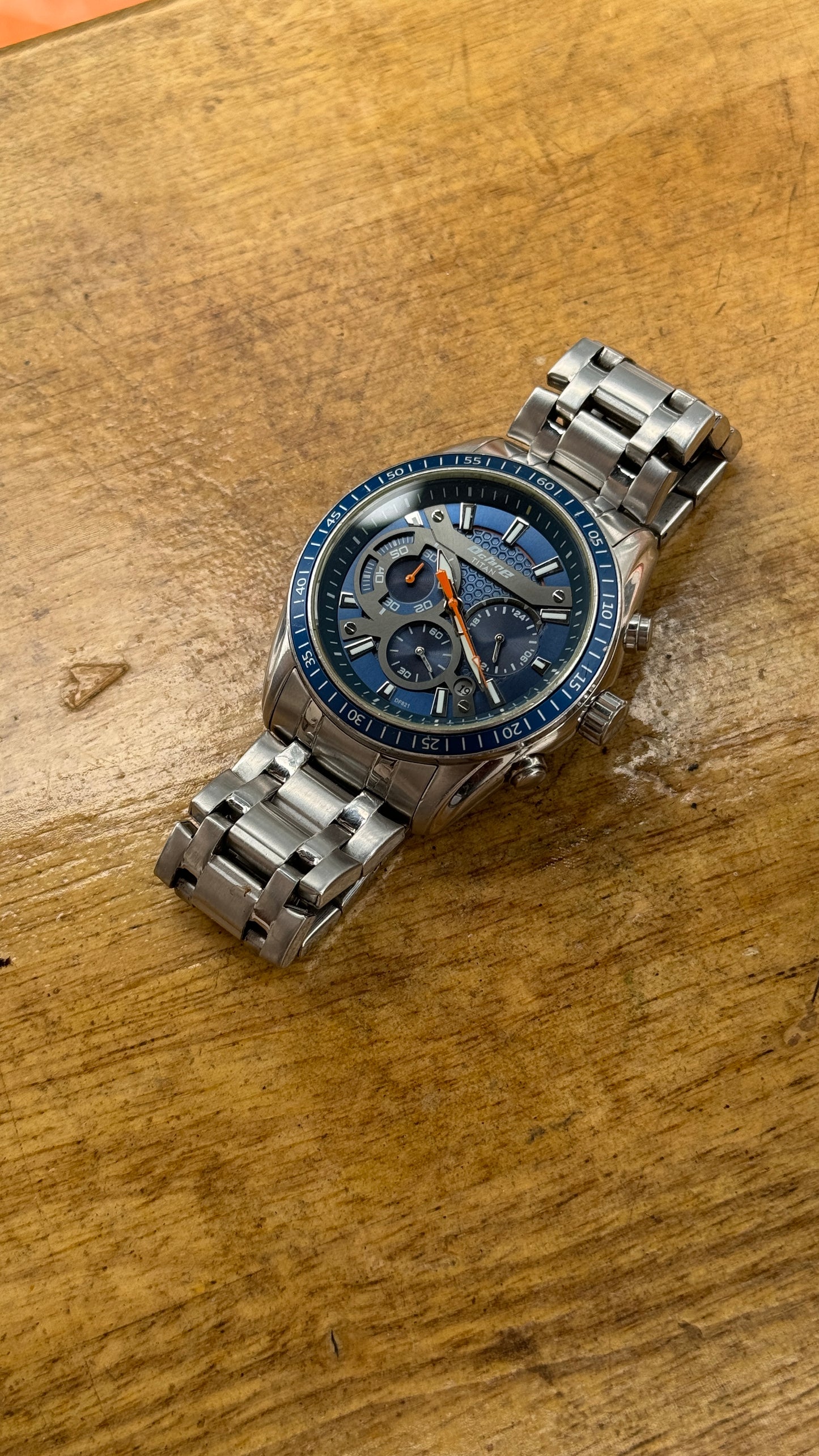 Pre Owned Titan Chronograph Blue Dial