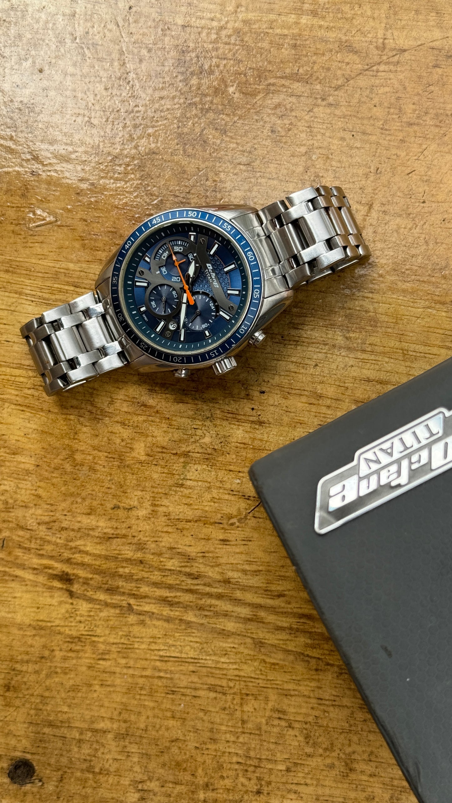 Pre Owned Titan Chronograph Blue Dial