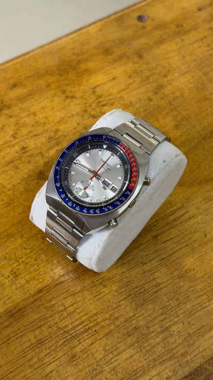 Pre Owned Vintage Seiko Automatic Chronograph Silver Pogue  (Super Rare & Well Preserved)