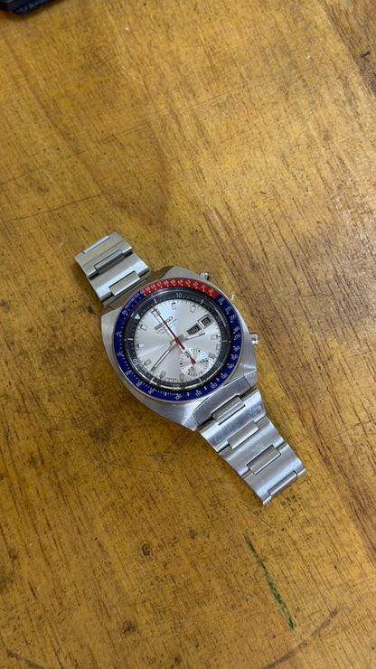 Pre Owned Vintage Seiko Automatic Chronograph Silver Pogue  (Super Rare & Well Preserved)