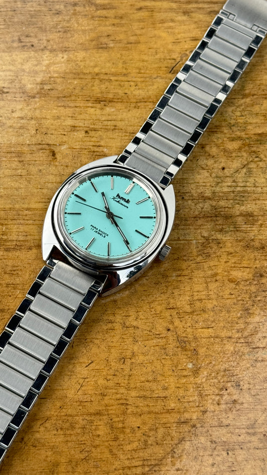 VINTAGE HMT KOHINOOR - Mechanical Hand Winding Movement - Tiffany Blue